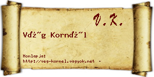 Vég Kornél névjegykártya