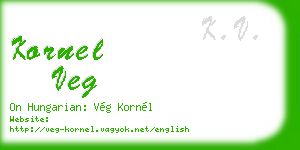kornel veg business card