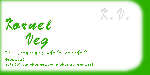 kornel veg business card